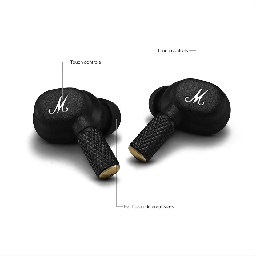True Wireless Active Noise Cancelling Bluetooth Headphones, Earbuds, 30 Hours Playtime – Black