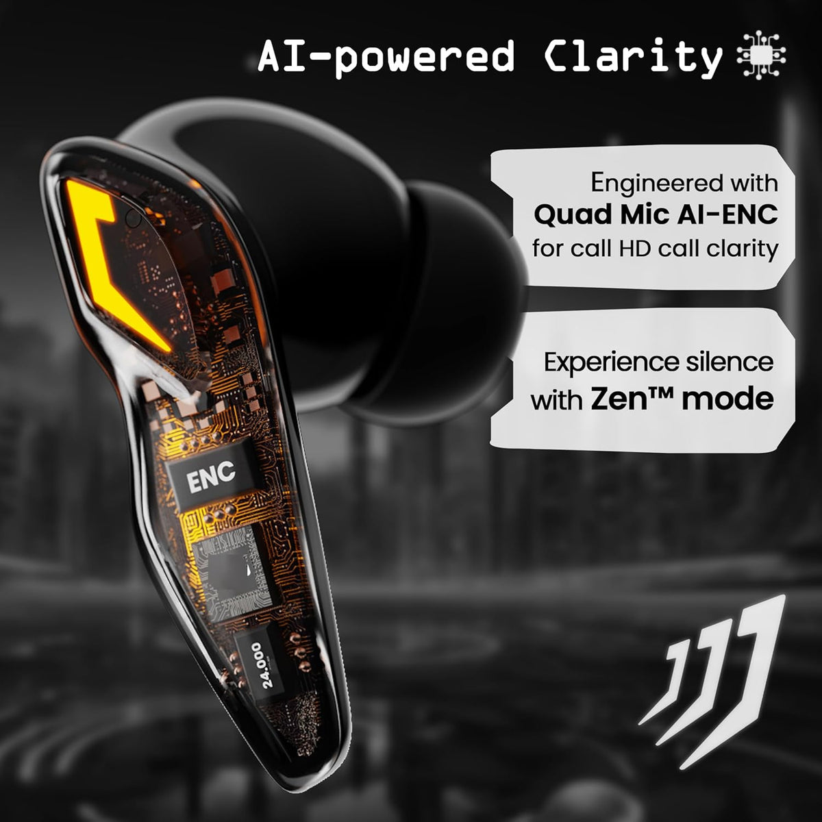 Astra Truly Wireless in Ear Earbuds with 48H Playtime, Built-in App Support, 45ms Low Latency Gaming, 4 Mics ENC, Breathing LEDs,13mm Bass Drivers,...