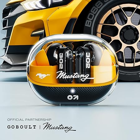 GOBOULT Newly Launched Mustang Sprint in Ear Earbuds with 60H Playtime, Amp App Support, 32dB Active Noise Cancellation, Quad Mic ENC, Dual Device Pairing,...