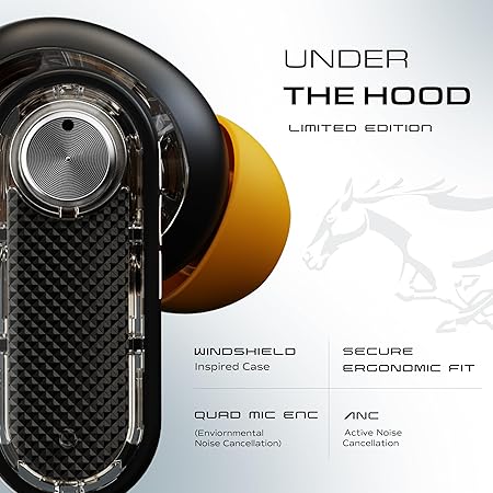 GOBOULT Newly Launched Mustang Sprint in Ear Earbuds with 60H Playtime, Amp App Support, 32dB Active Noise Cancellation, Quad Mic ENC, Dual Device Pairing,...